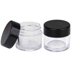 Beauticom? High-Graded Quality 7 Grams/7 ML (Quantity: 12 Packs) Thick Wall Clear Plastic LEAK-PROOF Jars Container with Black Lids for Cosmetic, Lip - Image 3