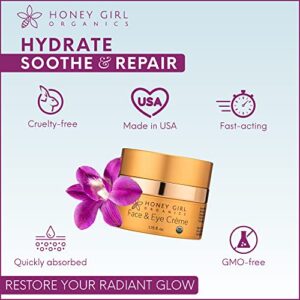 Honey Girl Organics Face & Eye Cr?me, USDA Certified Organic Facial Moisturizer & Under Eye Cream for Wrinkles, Dark Circles and Puffiness w/Hydrating - Image 5