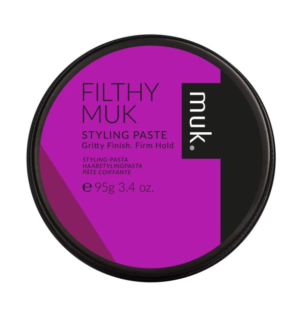 Muk Haircare Filthy Muk Gritty Finish Styling Paste, Hair Product, Hair Paste For Men, Firm Hold, Gritty Finish, Medium Shine - 3.4oz