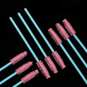 300 Pack Disposable Mascara Wands Eye Lash Brushes Eyelash Extension Tool Makeup Brush Kit, Blue/Pink - Image 3