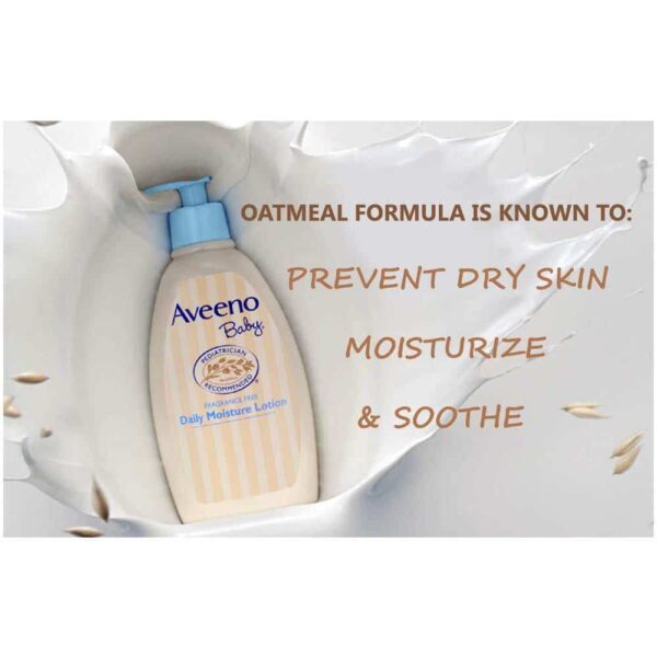 Aveeno Baby Daily Moisture Lotion with Natural Colloidal Oatmeal & Dimethicone, Fragrance-Free, 8 oz - Image 4