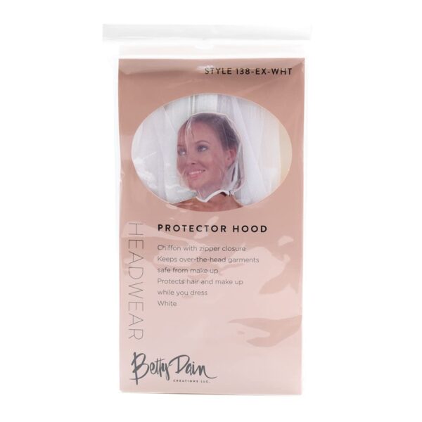 Betty Dain Makeup Protector Hood, Protects Hair and Make Up While Getting Dressed, Nylon Chiffon, Light and Airy, Triple Protection, Zipper closure, M - Image 6