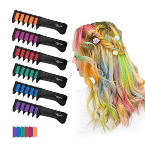 Maydear Hair Chalk Comb for Kids Girls, Temporary Hair Color Kit Non Toxic Washable Hair Dye for Age 4 5 6 7 8 9 10 11 12 Birthday Cosplay Christmas E - Image 1