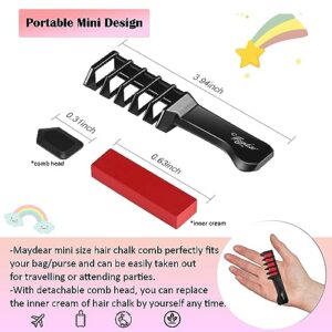 Maydear Hair Chalk Comb for Kids Girls, Temporary Hair Color Kit Non Toxic Washable Hair Dye for Age 4 5 6 7 8 9 10 11 12 Birthday Cosplay Christmas E - Image 2