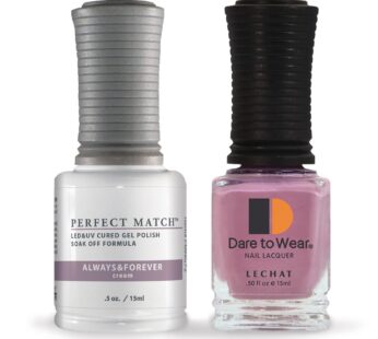 LeChat Perfect Match Gel Polish, Always & Forever, Mauve with Cream Finish, Easy Application, Soak Off Formula, 0.5 Fl Oz
