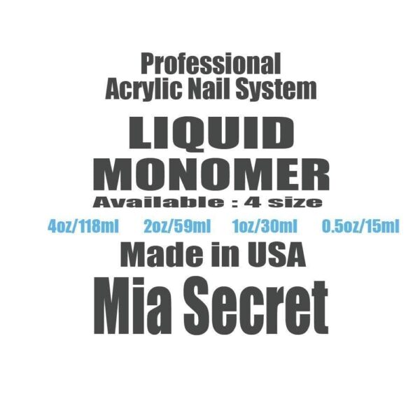 MIA SECRET 4oz Liquid Monomer + 4oz Clear Acrylic Powder Nail Art System - Image 4