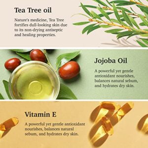 100% NATURAL TEA TREE OIL Vegan Facial Serum for Sensitive Oily Skin Acne Prone with Vitamin E Jojoba Oil Gua Sha 30ml Glass skin Clear Care Non-Greas - Image 3