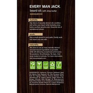 Every Man Jack Sandalwood Scent Hydrating Beard Oil, Paraben Free, Natural, 1.0 Fluid Ounce (Pack of 1) - Image 4