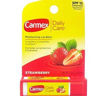 Carmex Click-Stick Moisturizing Lip Balm SPF 15 Strawberry 0.15 oz (Pack of 12)