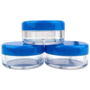 Beauticom (Quantity: 25 Pieces) 5G/5ML Round Clear Jars with Blue Lids for Lotion, Creams, Toners, Lip Balms, Makeup Samples - Image 5