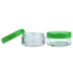 Beauticom (Quantity: 100 Pieces) 5G/5ML Round Clear Jars with GREEN Lids for Scrubs, Oils, Toner, Salves, Creams, Lotions, Makeup Samples, Lip Balms - Image 4