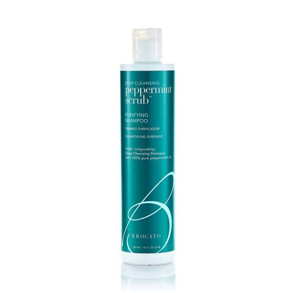 Brocato Peppermint Scrub Purifying Shampoo: Lightweight with Pure Peppermint Oil, Ideal for Oily to Normal Hair Types - Sulfate & Paraben Free, 10oz