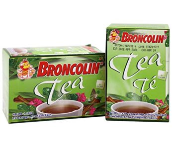 Broncolin Tea, Natural Remedy, Herbal Tea made with Plant Extracts, Helps Soothe an Irritated Throat, 2-Pack of 25 Tea Bags, 2 Boxes