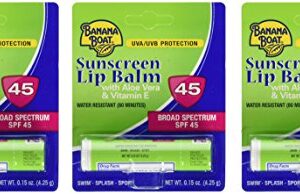 Banana Boat Aloe Vera Sunscreen Lip Balm with Vitamin E SPF 45 3-Pack - Image 1