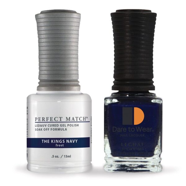 LeChat Perfect Match Gel Polish, The King's Navy, 0.5 Fl Oz (PMS74)