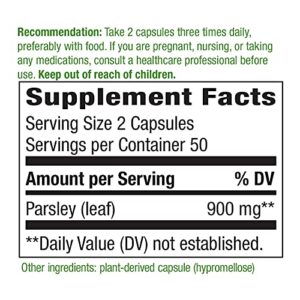 Nature's Way Premium Herbal Parsley Leaf Provides Chlorophyll, 100 Vegan Capsules - Image 5