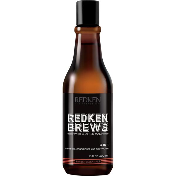 Redken Brews 3-IN-1 Shampoo For Men, Shampoo, Conditioner And Body Wash, Mens Shampoo 10.1 fl. oz