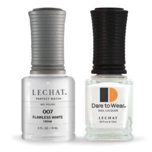 LeChat - Perfect Match Gel Polish - Flawless White - White with Cream Finish - (0.5 Ounce) - Easy Application - Soak Off Formula - Image 1