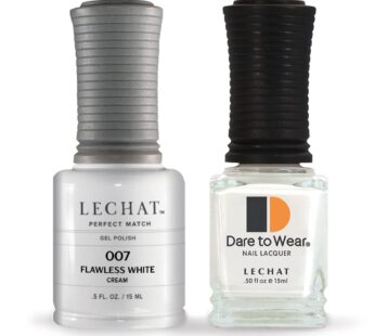 LeChat – Perfect Match Gel Polish – Flawless White – White with Cream Finish – (0.5 Ounce) – Easy Application – Soak Off Formula