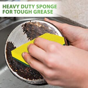 SCRUBIT Heavy Duty Scrub Sponges - Dishwashing Sponge Along with A tough Scouring Pad - Ideal for Cleaning Kitchen, Dishes, Bathroom - Yellow - 24 Dis - Image 3