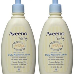 Aveeno Baby Daily Moisture Lotion, Fragrance Free, 12 Ounce (Pack of 2) - Image 3