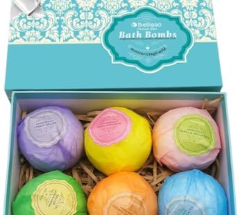 Bath Bombs Gift Set – 6 XXL Bubble Bath Fizzies (4.1 oz Each) with Natural Dead Sea Salt Cocoa and Shea Essential Oils – Best Gift Idea for Birthday,