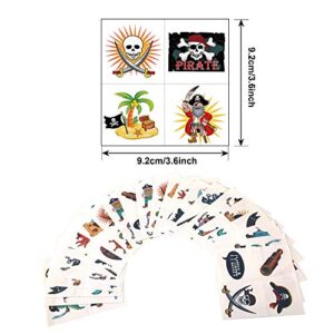 Pirate Tattoos(96Pcs), Konsait Pirate Temporary Tattoo Fake Neverland Pirated Cannon Powder Jake Captain Tattoo Body Sticker for Pirate Birthday Party - Image 2