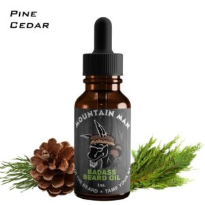 Badass Beard Care Oil for Men - Mountain Man Scent, 1 oz - All Natural Ingredients, Keeps Beard and Mustache Full, Soft and Healthy - Image 2