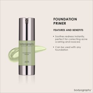 BODYOGRAPHY - Foundation Primer (Green): Flawless Anti-Aging Salon Makeup Primer w/Vitamin E, A, Jojoba, Grapeseed Oil | Control Shine | Gluten-Free, - Image 3