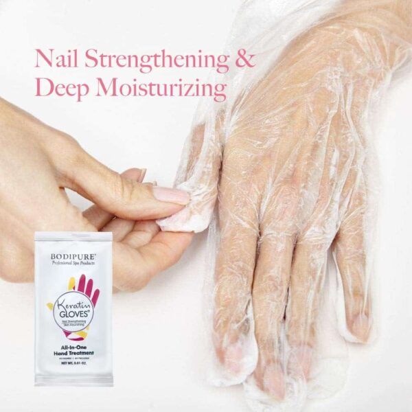 Bodipure All-In-1 Moisturizing Hand Mask | Keratin & Vitamin E Hand Mask for Dry Cracked Hands | Natural Moisturizing Gloves Formula | Strengthen Nails & Repair Hands | 12 Pairs - Image 4