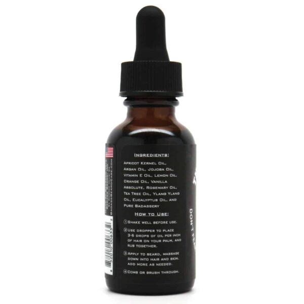 Badass Beard Care Oil For Men - The Ladies Man Scent, 1 oz - All Natural Ingredients, Keeps Beard and Mustache Full, Soft and Healthy - Image 4