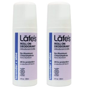 Lafe's Natural Deodorant | 3 Ounce Roll-On Aluminum Free Natural Deodorant | Lavender & Aloe | 2 Pack - Image 1