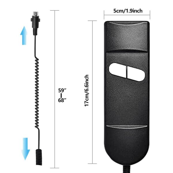 CUGLB Lift Chair Remote Replacement, 5 Pin 2 Button Straight Power Recliner Remote, Power Recliner Replacement Parts for Okin Limoss Lazboy Pride Catn - Image 2