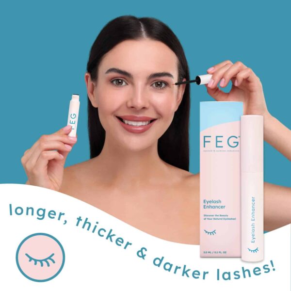 FEG Eyelash Rapid Eye Lash Growth Serum | For Lash and Brow | Creates Longer & Darker Eyelashes | Eyelash Enhancing Serum to Help Lengthen, Thicken an - Image 3
