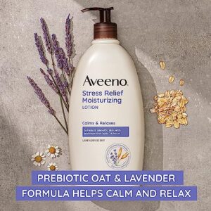 Aveeno Stress Relief Moisturizing Body Lotion with Lavender Scent, Natural Oatmeal to Calm & Relax, Non-Greasy Daily Stress Relief Lotion, 18 fl. oz ( - Image 5