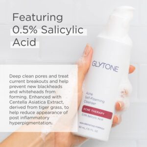 Glytone Acne Self Foaming Cleanser - With 0.5% Salicylic Acid For Mild Acne - Non-Comedogenic - Non-Irritating - 6.1 fl. oz. - Image 3