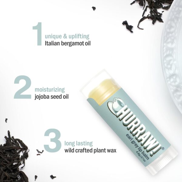 Hurraw! Earl Grey Lip Balm: Organic, Certified Vegan, Cruelty and Gluten Free. Non-GMO, 100% Natural Ingredients. Bee, Shea, Soy and Palm Free. Made i - Image 3