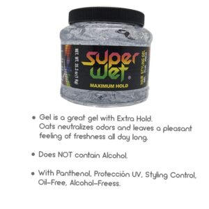 Super Wet, Hair Styling Gel, Clear, Jumbo, 2.2 lb - Image 4