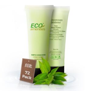 ECO amenities Travel Size Conditioner - 72 Pack, 1 oz Small Tubes, Green Tea Scent, Bulk Toiletries, Individually Packaged Hair Care Samples, Mini Con - Image 1