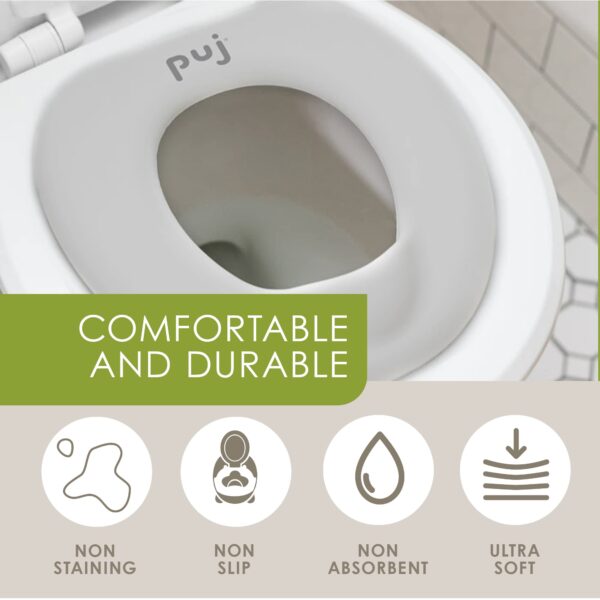 Puj ? Easy Seat, Toddler Potty Training Seat Ring, Soft and Durable Toddler Toilet Seat with Splash Guard, Potty Seat Ring for Home and Travel, 11.5 x - Image 3
