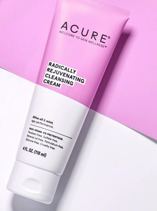 Acure Radically Rejuvenating Cleansing Cream - Foaming Creamy Facial Cleanser - Moisturizing Benefits of Olive Oil, Cocoa Butter and the Soothing Deep - Image 2