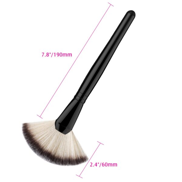 Fan Makeup Brush, Luxspire Professional Highlighting Make Up Brush Blush Bronzer Cheekbones Brush, Single Large Soft & Dense Face Blush Powder Foundat - Image 6