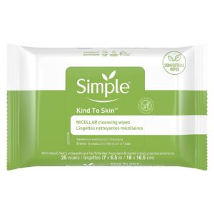 Simple Facial Wipes Micellar, 25 Count (Pack of 6) - Image 1