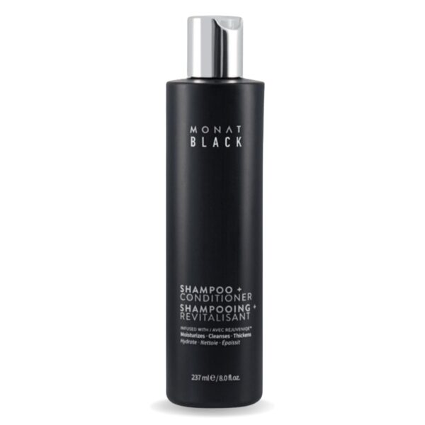 MONAT Black Shampoo + Conditioner - Mens Shampoo and Conditioner 2 in 1 Black Hair Care. A 2-in-1 Shampoo Conditioner Formulated for Optimal Hair Heal