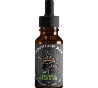 Badass Beard Care Oil for Men – Mountain Man Scent, 1 oz – All Natural Ingredients, Keeps Beard and Mustache Full, Soft and Healthy