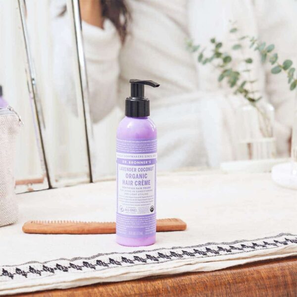 Dr. Bronner's - Organic Hair Cr?me (Peppermint, 6 Ounce, 2-Pack) - Leave-In Conditioner and Styling Cream, Made with Organic Oils, Hair Cream Supports - Image 3