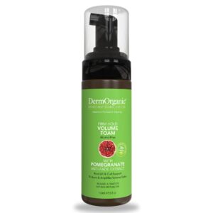 DermOrganic Firm Hold Volume Foam with Pomegranate Anti Fade Extract to Lift and Support Curls and Fine Hair-5 Fl Oz - Image 1