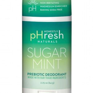 Honestly pHresh Natural Prebiotic Deodorant, Baking Soda & Aluminum Free Safe for Sensitive Skin, 24 Hour Odor Protection, 2.25 Oz, Sugar Mint - Image 1