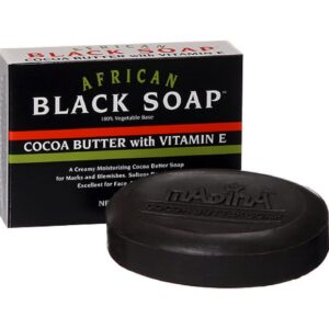 Madina African Black Soap Cocoa Butter with Vitamin E, 3.5 oz (Pack of 12) - Image 1