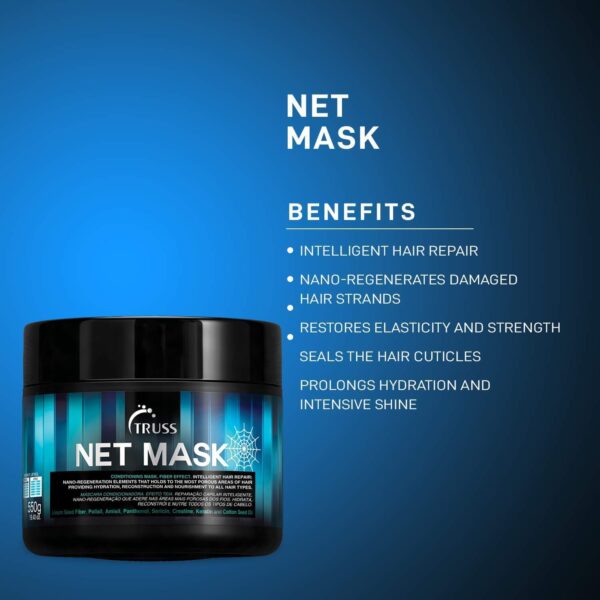 TRUSS Net Hair Mask - Deep Conditioning Treatment + Hair Repair Mask for Curly Hair - Detangle + Hydrate Curls while Soothing Damage - Anti Frizz + Hu - Image 8